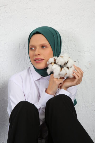 Natural Pamuk Şal Zümrüt