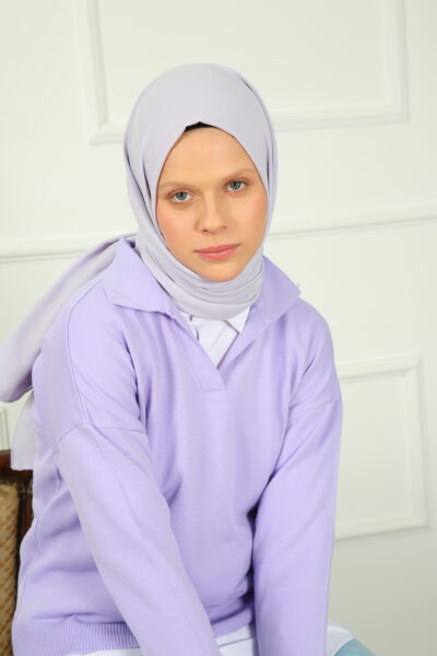 Natural Pamuk Şal Açık Lila
