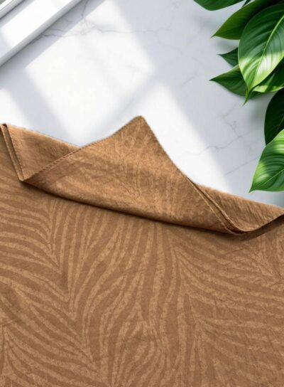 Premium Yaprak Desen Karamel Jakar Şal