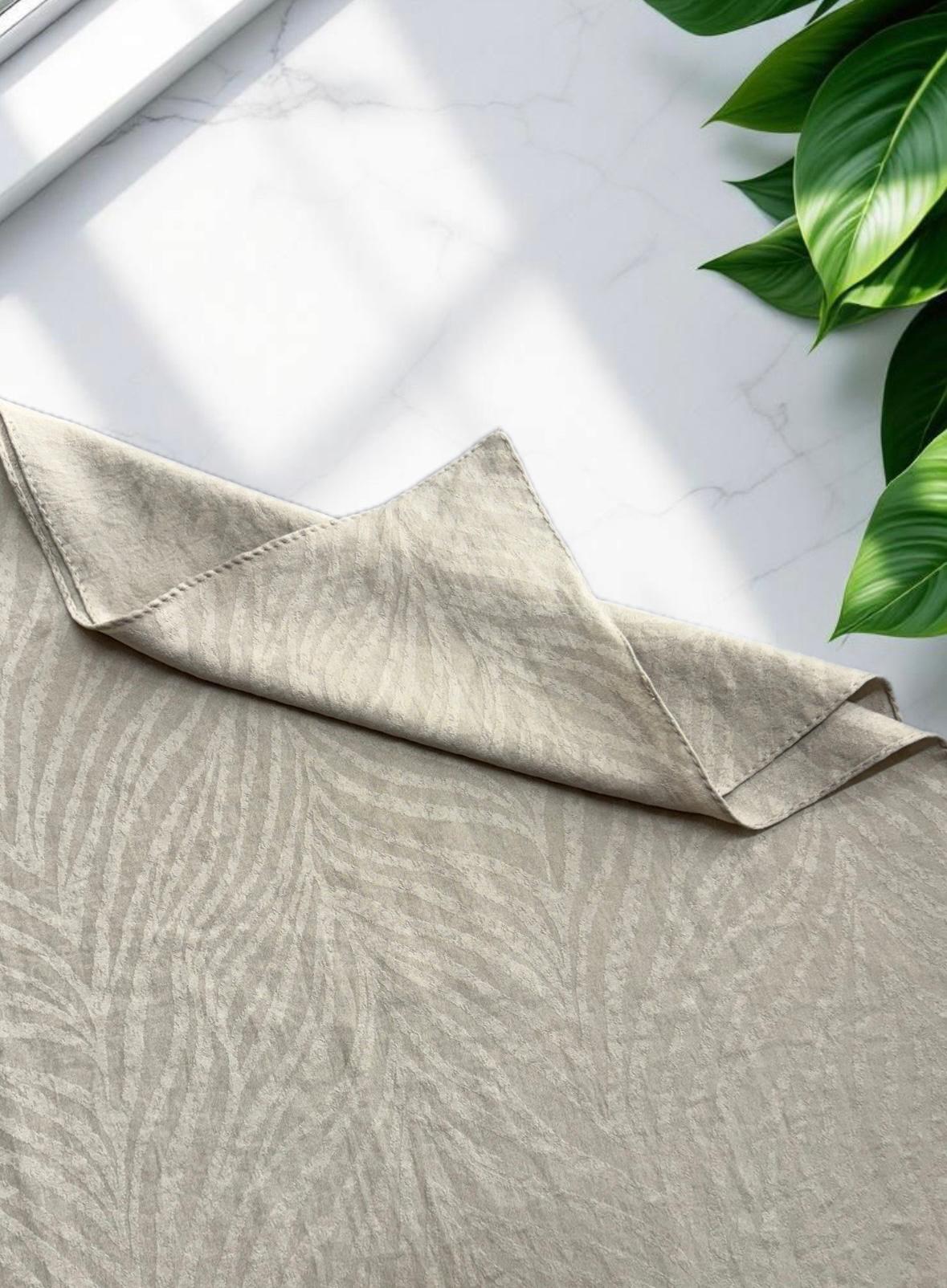 Premium Yaprak Desen Jakar Şal Çakıl