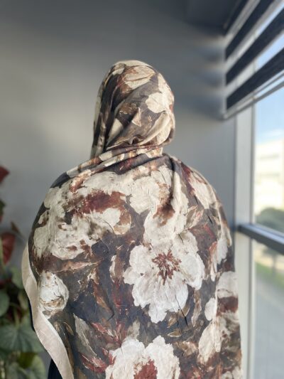 Dj Bambu Kraş Şal Monokrom Desen Camel