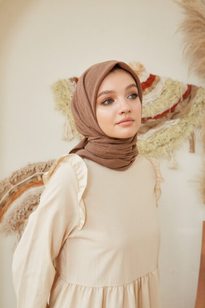 Pamuk Vual Eşarp Soft Kahve