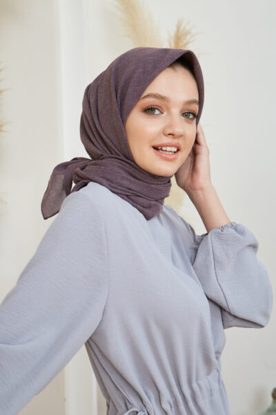 Pamuk Vual Eşarp Mürver