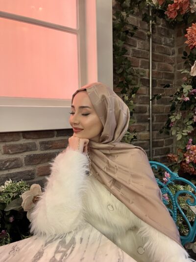 Ters Dama Jakar Şal Sütlü Kahve