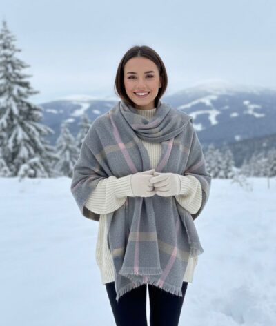 Akrilik Puffy Omuz Şal