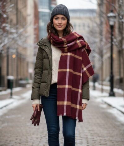 Akrilik Puffy Omuz Şal