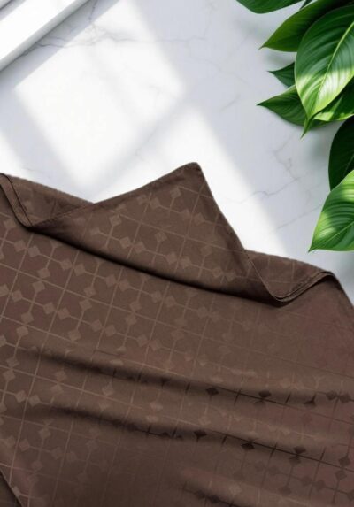 Çapraz Desen Jakar Şal Acı Kahve