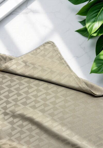 Z Desen Jakar Şal Açık Vizon