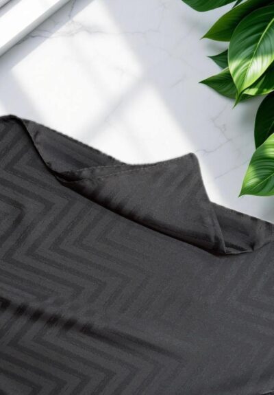 Balıksırtı Desen Jakar Şal Antrasit