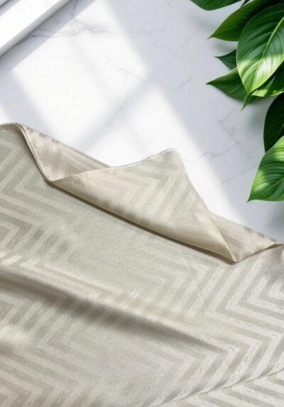 Balıksırtı Desen Jakar Şal Bej