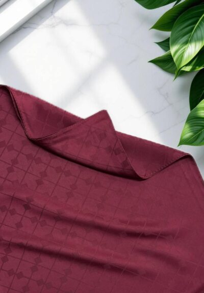 Çapraz Desen Jakar Şal Bordo