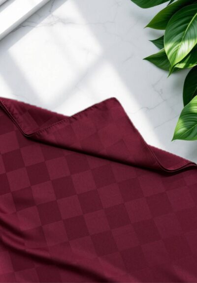 Dama Desen Jakar Şal Bordo