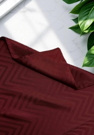 Balıksırtı Desen Jakar Şal Bordo