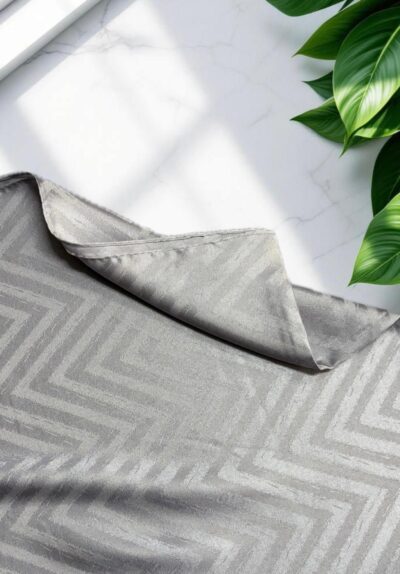 Balıksırtı Desen Jakar Şal Gri