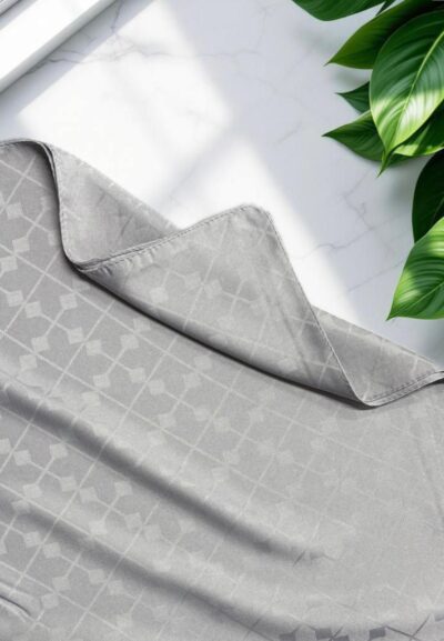 Çapraz Desen Jakar Şal Gümüş