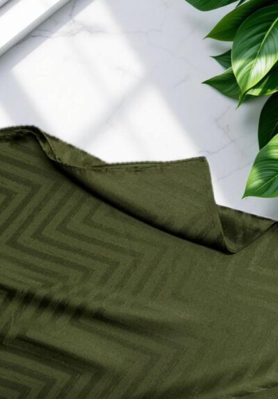 Balıksırtı Desen Jakar Şal Haki