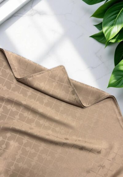 Çapraz Desen Jakar Şal Kahve