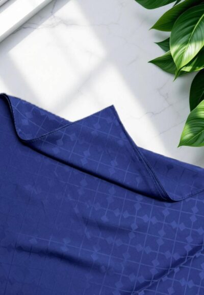 Çapraz Desen Jakar Şal Lacivert