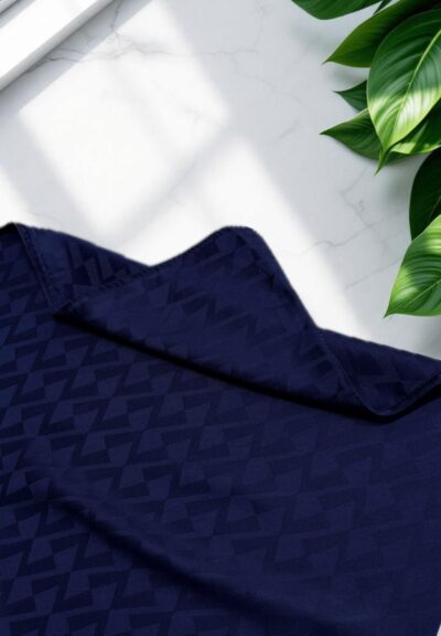 Z Desen Jakar Şal Lacivert