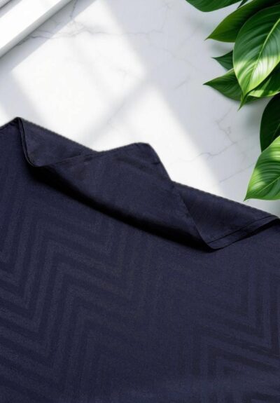 Balıksırtı Desen Jakar Şal Lacivert