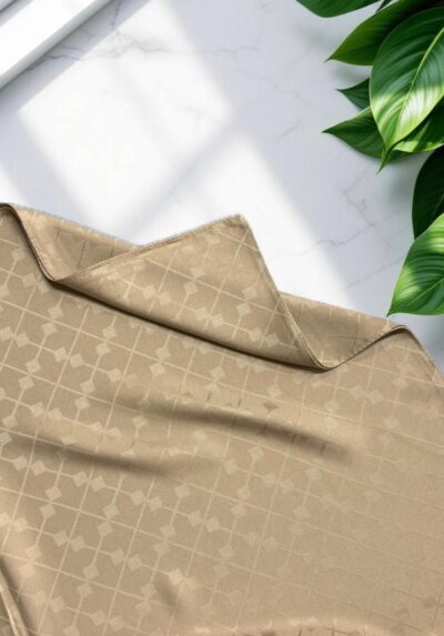 Çapraz Desen Jakar Şal Latte