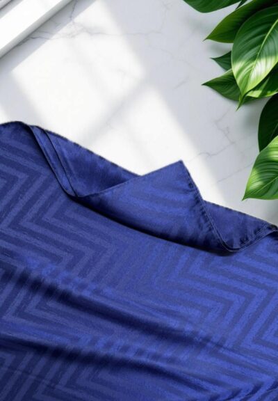 Balıksırtı Desen Jakar Şal Saks