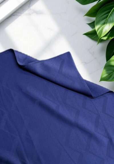 Ritim Desen Jakar Şal Saks