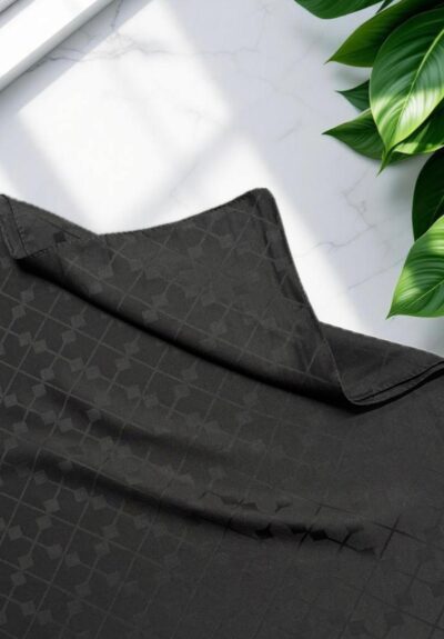 Çapraz Desen Jakar Şal Siyah