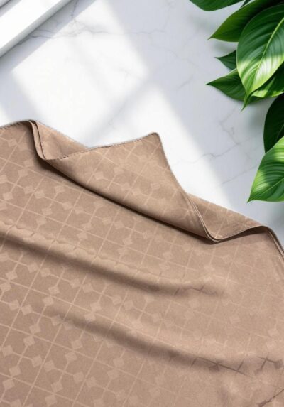 Çapraz Desen Jakar Şal Sütlü Kahve