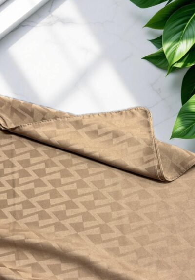 Z Desen Jakar Şal Tozlu Kahve